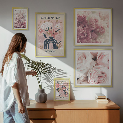 Billedkomposition til væg Blomsterdekorationer i boho-stil