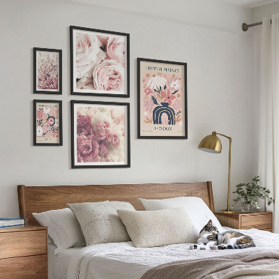 Billedkomposition til væg Blomsterdekorationer i boho-stil