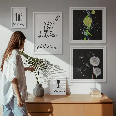 Billedsæt over sofa køkkeninspiration med kærlighed
