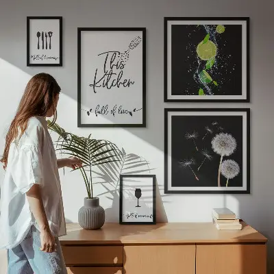 Billedsæt over sofa køkkeninspiration med kærlighed