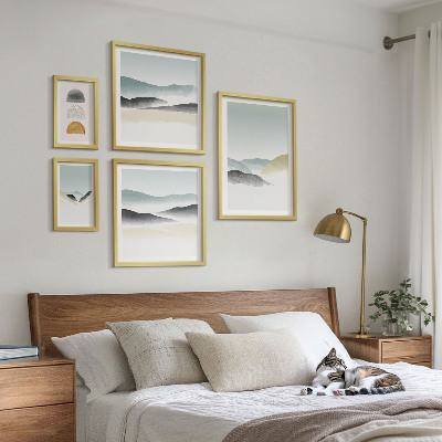 Billedsæt over sofa Abstrakte naturlandskaber