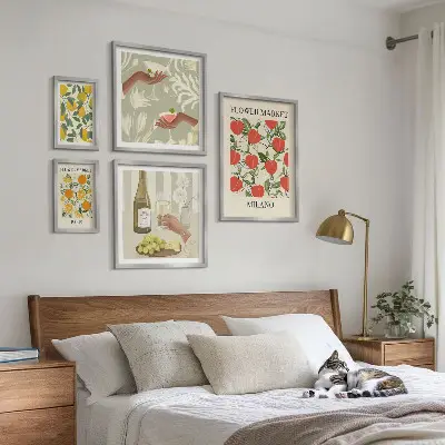 Billedkomposition til væg vintageplakat med blomstermotiv