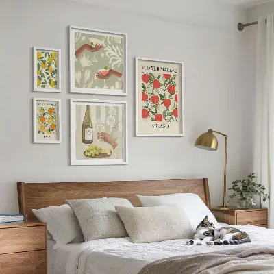 Billedkomposition til væg vintageplakat med blomstermotiv
