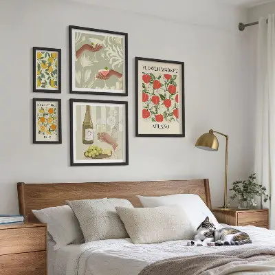 Billedkomposition til væg vintageplakat med blomstermotiv