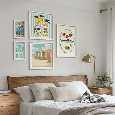 Billedsæt til sofa med temaet smagsoplevelser fra middelhavskøkkenet
