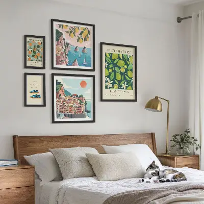 Billedsæt over sofa med motiv af tropisk frugtferie