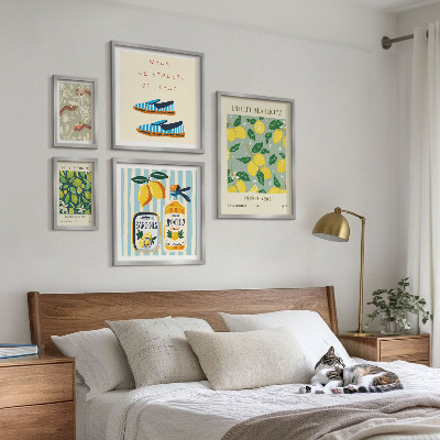 Billedsæt over sofa Frugtagtige vintage-inspirationer