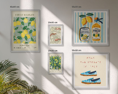 Billedsæt over sofa Frugtagtige vintage-inspirationer