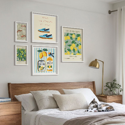 Billedsæt over sofa Frugtagtige vintage-inspirationer