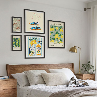 Billedsæt over sofa Frugtagtige vintage-inspirationer