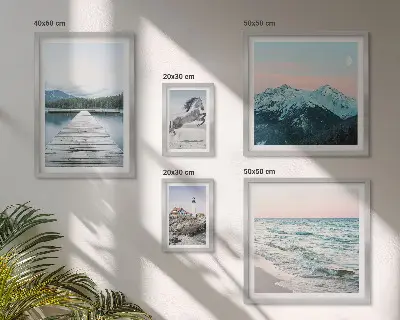 Billedkomposition til væg med naturlandskabsmotiver