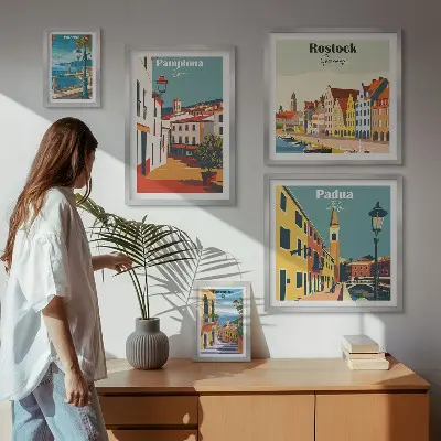 Billedkomposition til væg europæisk arkitektur og byudsigt