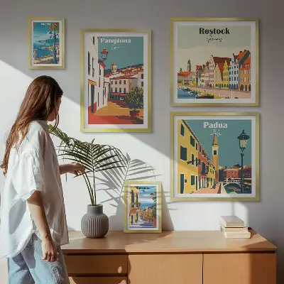 Billedkomposition til væg europæisk arkitektur og byudsigt