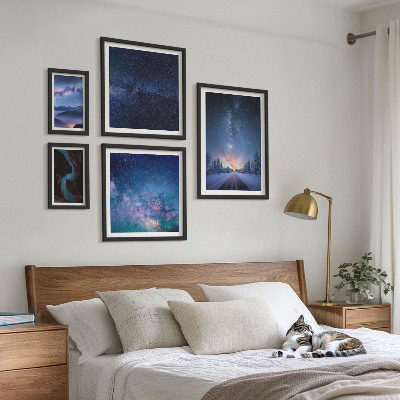 Billedsæt over sofa Kosmiske nattebilleder