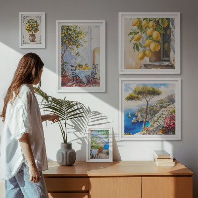 Billedkomposition til væg Citrus inspirationer sol