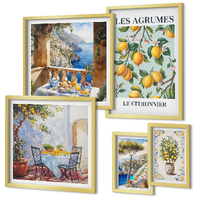 Billedsæt over sofa Citrusinspirationer Provence