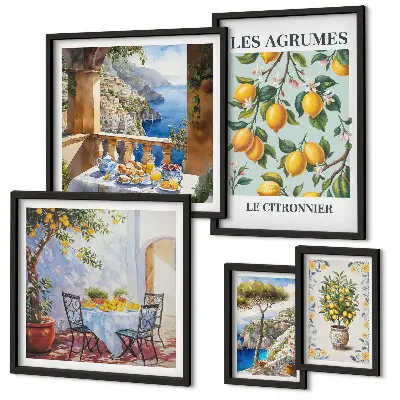 Billedsæt over sofa med citrusinspirationer fra Provence