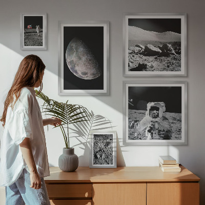 Billedkomposition til væg Astronauternes månelandskaber