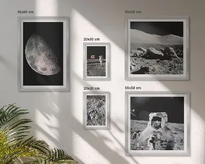 Astronauternes månelandskaber billedkomposition til væg