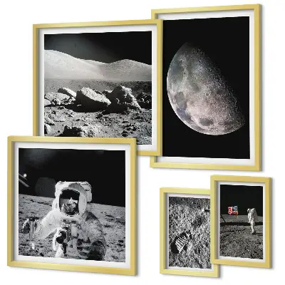Astronauternes månelandskaber billedkomposition til væg