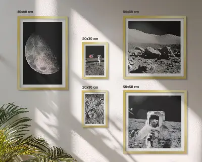 Astronauternes månelandskaber billedkomposition til væg