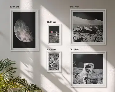 Astronauternes månelandskaber billedkomposition til væg