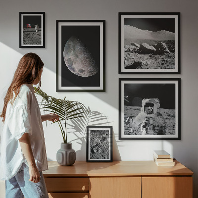 Billedkomposition til væg Astronauternes månelandskaber