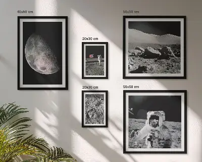 Astronauternes månelandskaber billedkomposition til væg