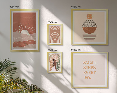 Billedkomposition til væg Boho-stil naturpositive slogans