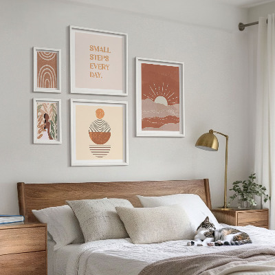 Billedkomposition til væg Boho-stil naturpositive slogans