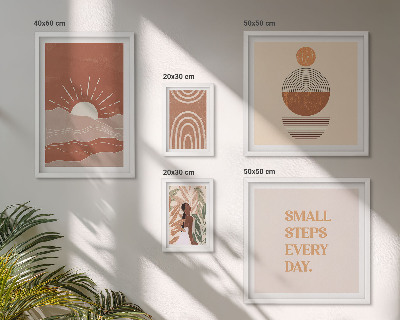 Billedkomposition til væg Boho-stil naturpositive slogans