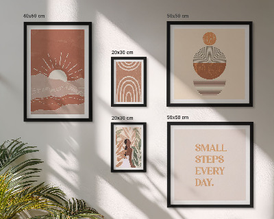 Billedkomposition til væg Boho-stil naturpositive slogans
