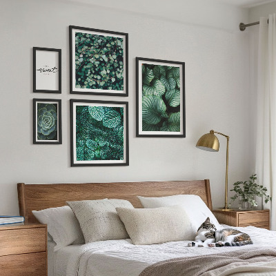 Billedkomposition til væg Grønne blade moderne planter