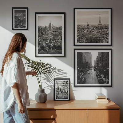 Billedkomposition til væg Bypanoramaer af europæiske hovedstæder