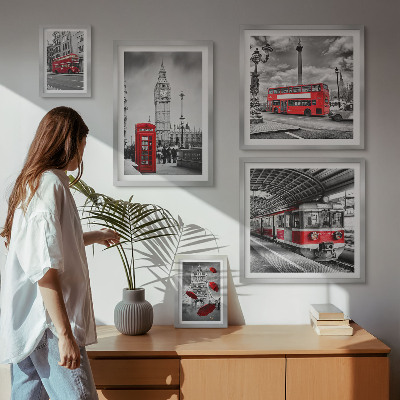 Billedsæt over sofa London-motiver med accenter