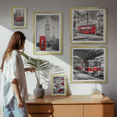 Billedsæt over sofa London-motiver med accenter