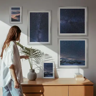 Kosmiske himmellandskaber billedkomposition til væg