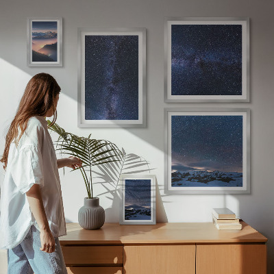 Billedkomposition til væg Kosmiske himmellandskaber