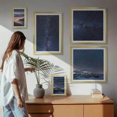 Kosmiske himmellandskaber billedkomposition til væg