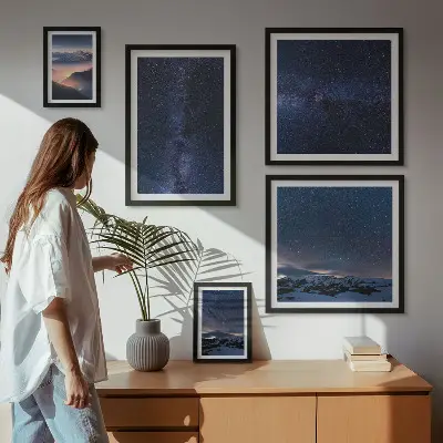 Kosmiske himmellandskaber billedkomposition til væg