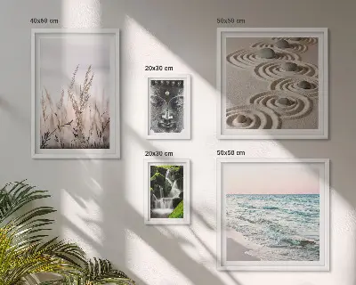 Billedkomposition til væg afslappende natur med zen-vand