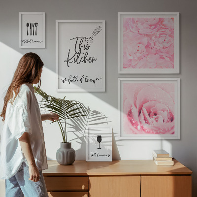 Billedsæt over sofa Køkkeninspirationer roser tilbehør
