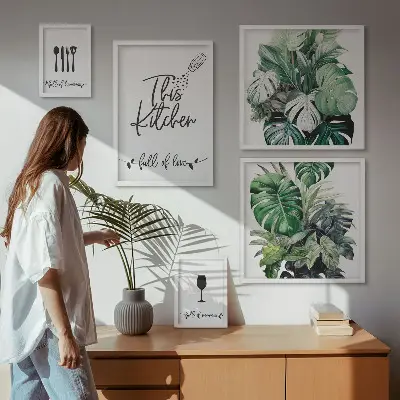 Billedsæt til sofa med positive citater om køkkenplanter