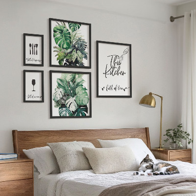 Billedsæt over sofa Køkkenplanter positive slogans