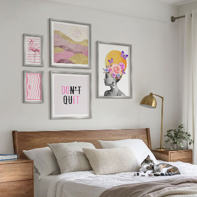 Billedkomposition til væg Inspiration til blomster i boho-stil