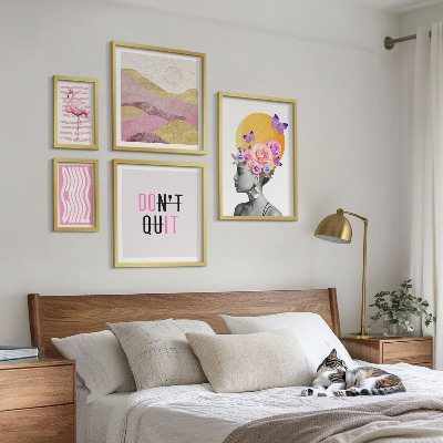 Billedkomposition til væg Inspiration til blomster i boho-stil