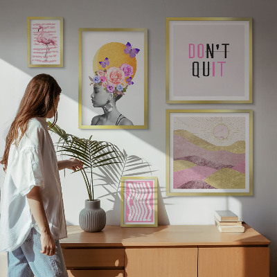 Billedkomposition til væg Inspiration til blomster i boho-stil