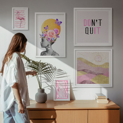 Billedkomposition til væg Inspiration til blomster i boho-stil