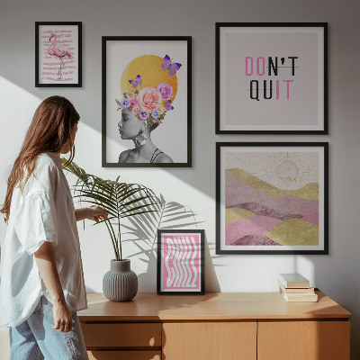 Billedkomposition til væg Inspiration til blomster i boho-stil