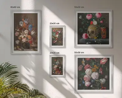 Klassiske blomsterkompositioner billedkomposition til væg